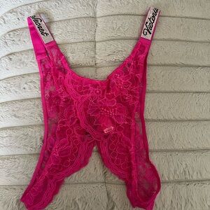 Victoria's Secret Very Sexy Scattered Shine Strap Crotchless Brazilian Panty XL